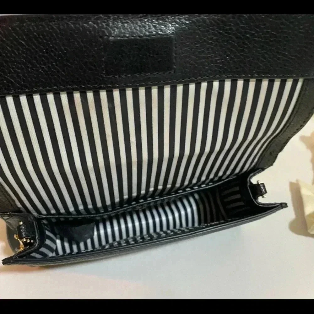 Kate spade black leather crossbody handbag